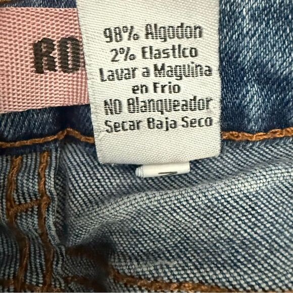 Crystal Rock Distressed Blue Skinny Jeans Women’s Size 15 Ripped Trendy Style - Picture 6 of 7